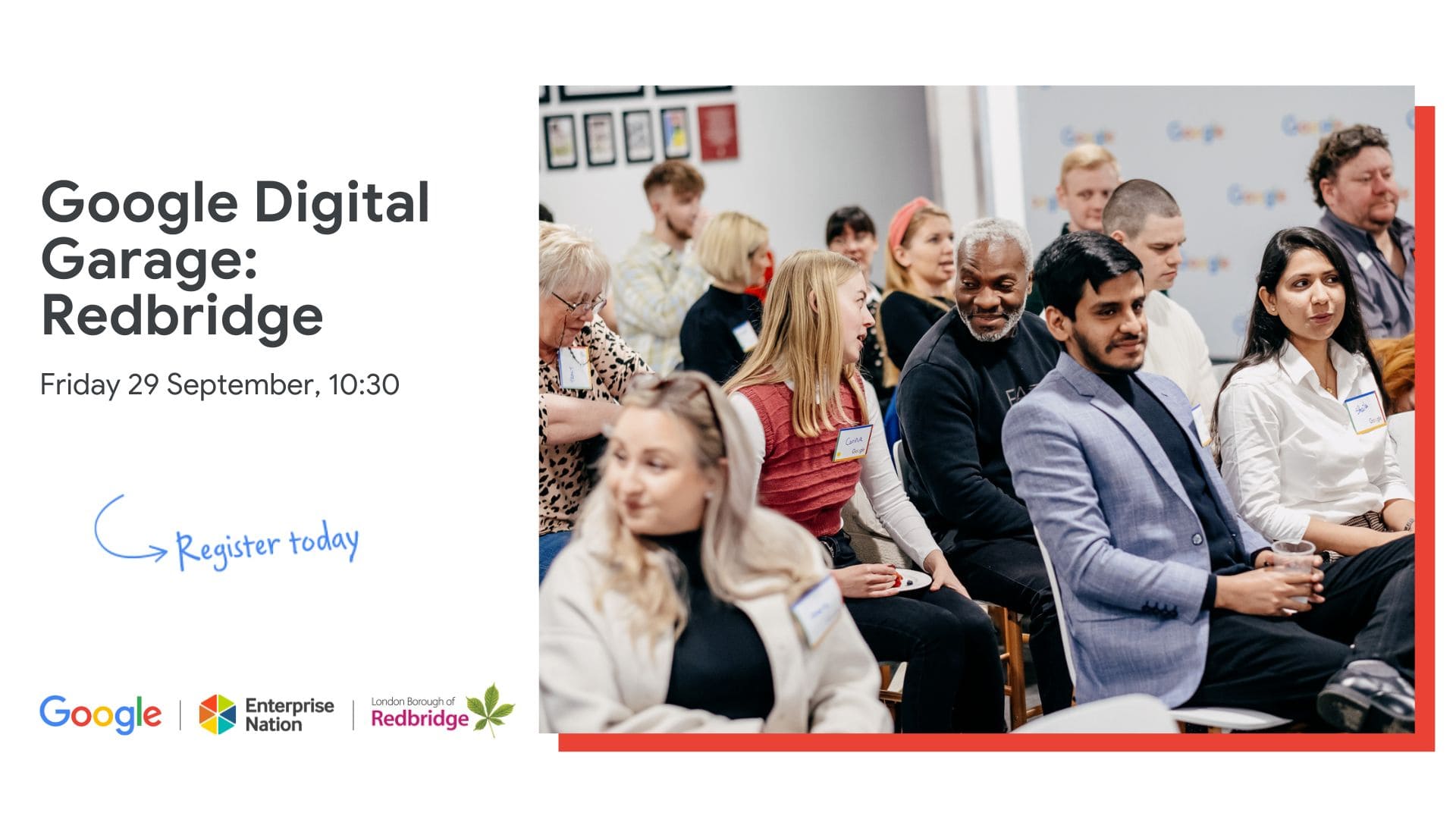 Google Digital Garage Redbridge, Friday 29th Sep 2023 Enterprise Nation